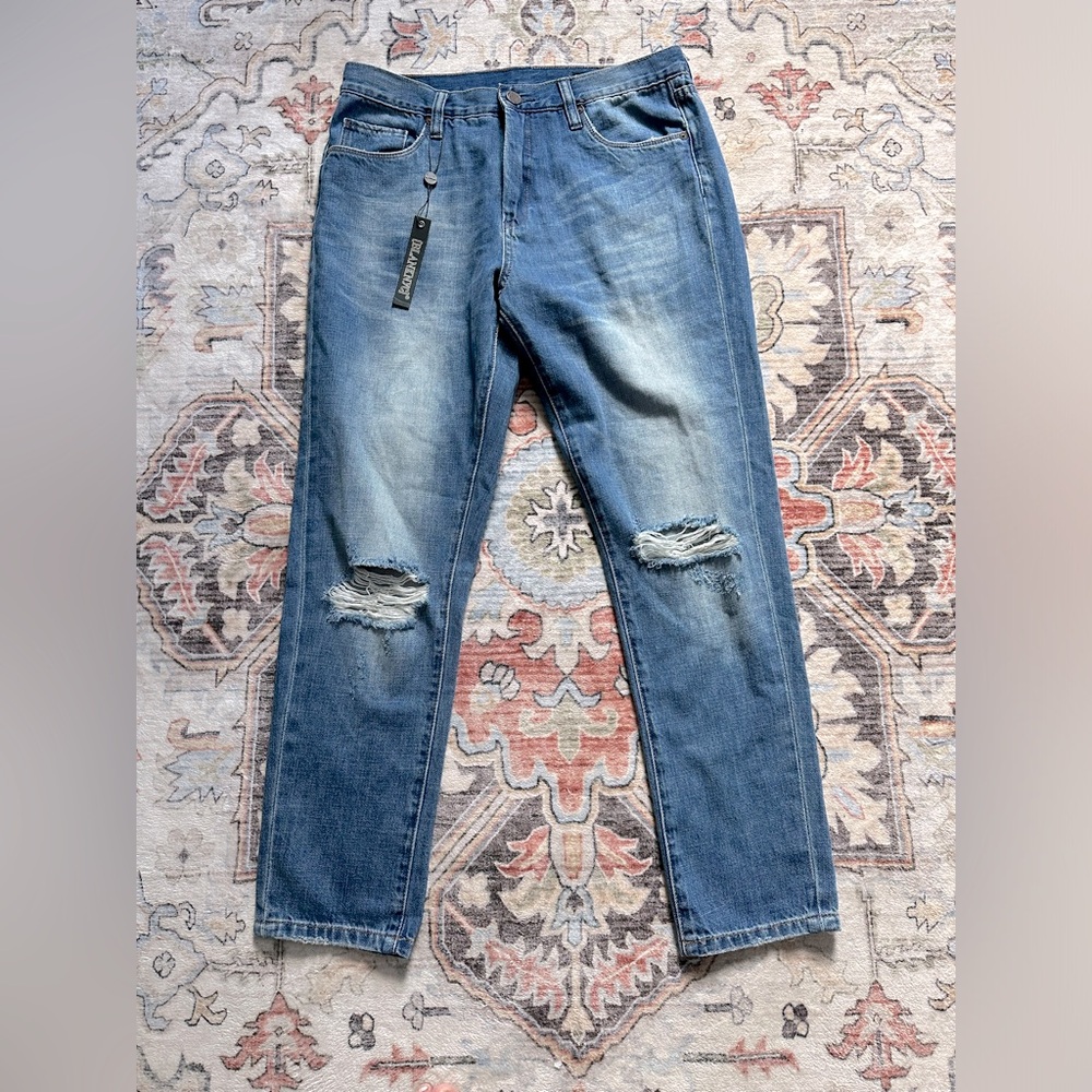Blank NYC High Rise Distressed Blue Jeans